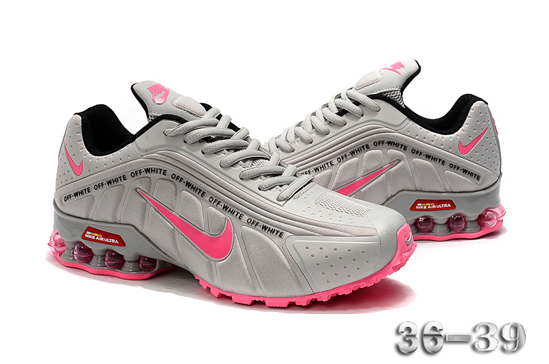 2020 Women Nike Shox R4 Grey Pink Shoes